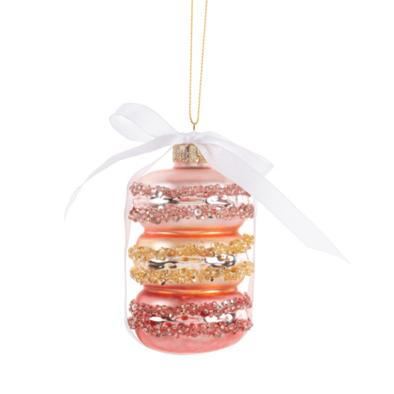 Holiday Macaron Ornaments - Pink - Final sale