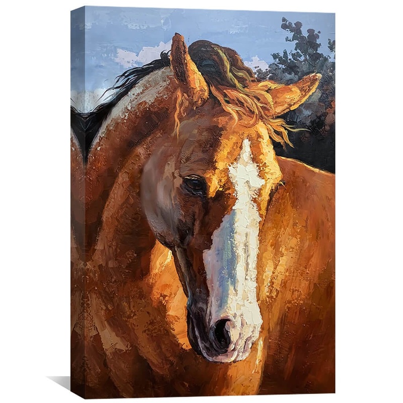 Horse in Wild Oil Painting