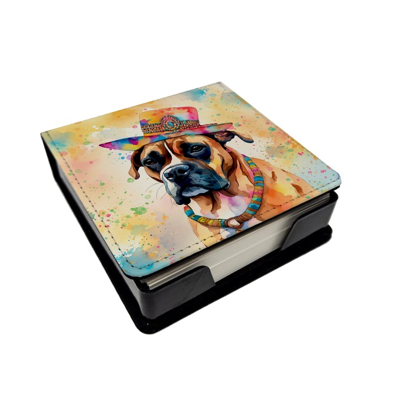Boxer Hippie Dawg PU Leather Note Paper Holder