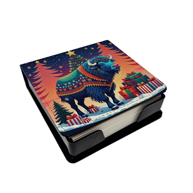 Buffalo Christmas PU Leather Note Paper Holder