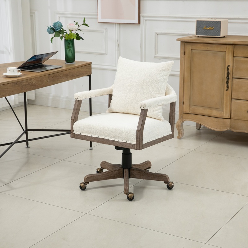 Computer Chair Office Chair Adjustable Swivel Chair Fabric Seat Home Study Chair