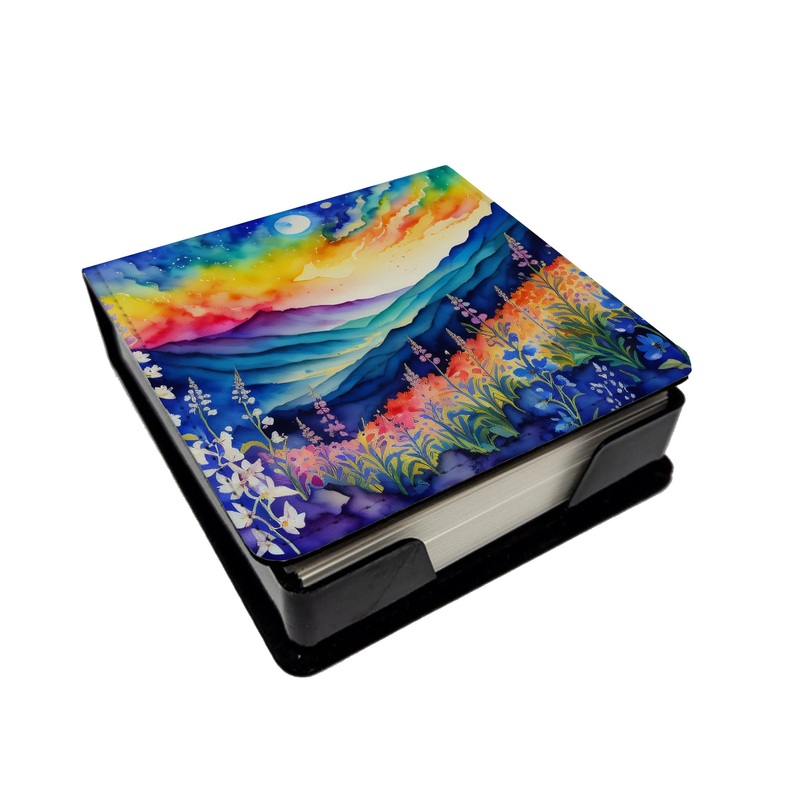Delphinium in Color PU Leather Note Paper Holder