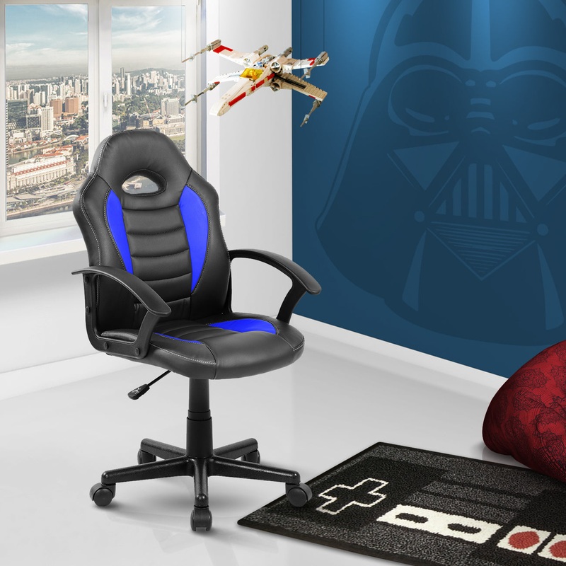 Kid's Gaming and Student Racer Chair with Wheels, Blue