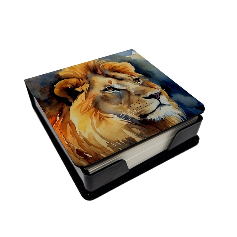 Lion PU Leather Note Paper Holder