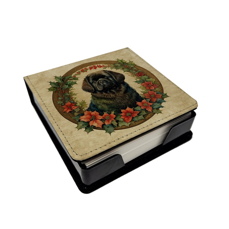 Newfoundland Christmas Flowers PU Leather Note Paper Holder