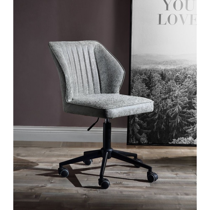 Pakuna Office Chair, Vintage Gray PU & Black