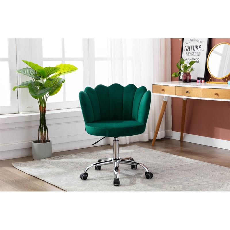 Swivel Shell Chair for Living Room/Bed Room, Modern Leisure office Chair Green