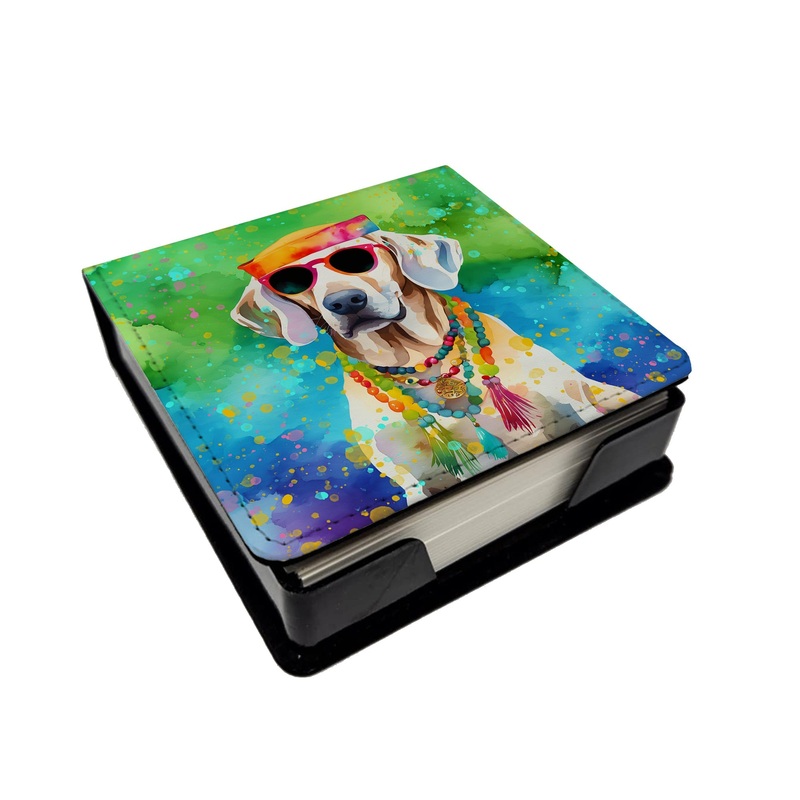 Weimaraner Hippie Dawg PU Leather Note Paper Holder