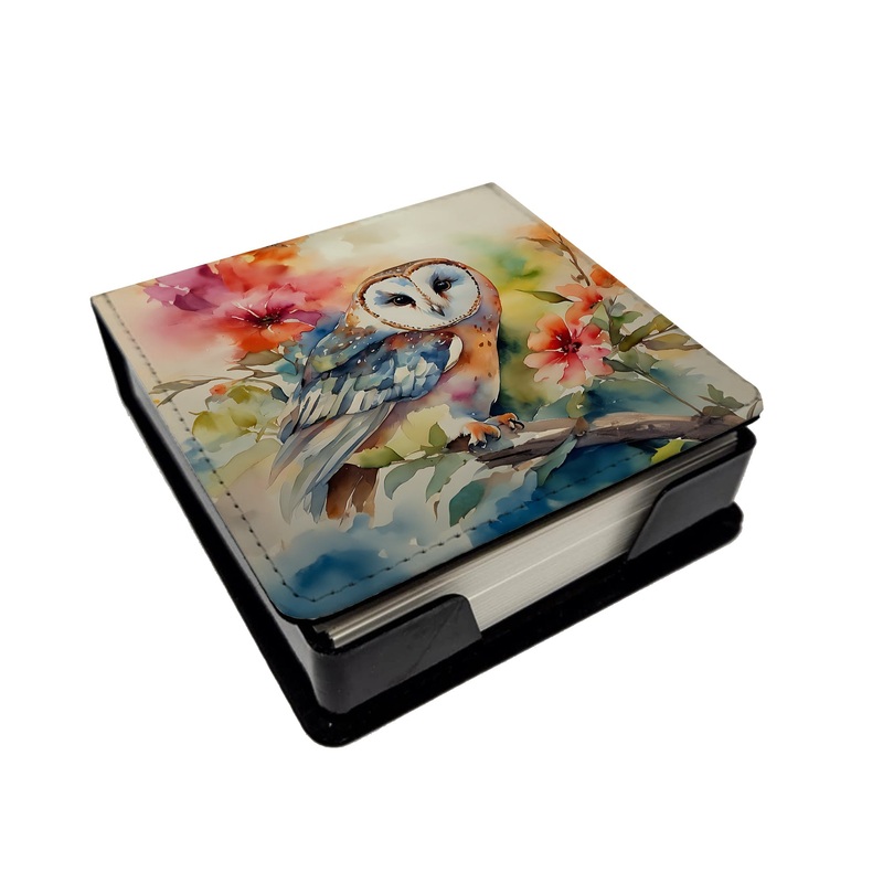 Barn Owl PU Leather Note Paper Holder