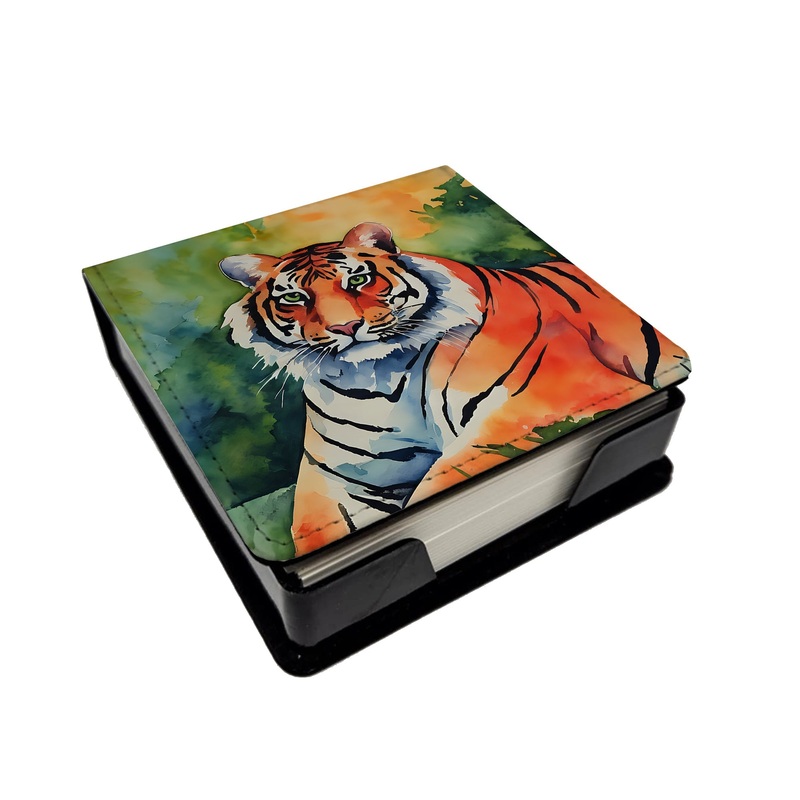 Bengal Tiger PU Leather Note Paper Holder