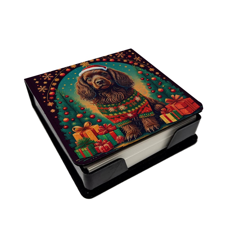 Boykin Spaniel Christmas PU Leather Note Paper Holder