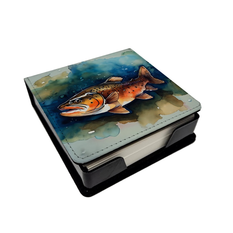 Brown Trout PU Leather Note Paper Holder