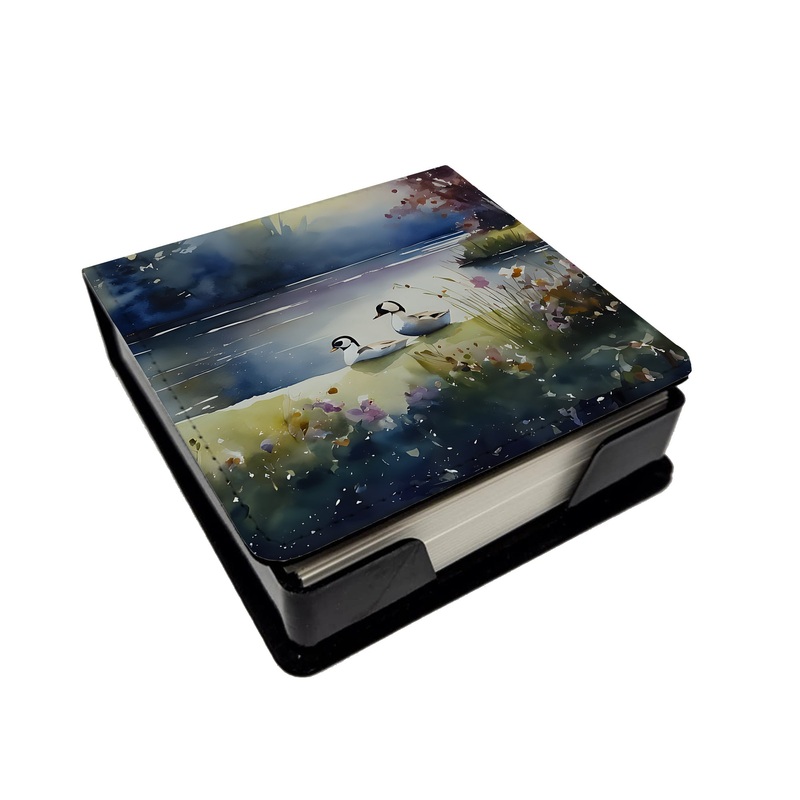 Bufflehead PU Leather Note Paper Holder