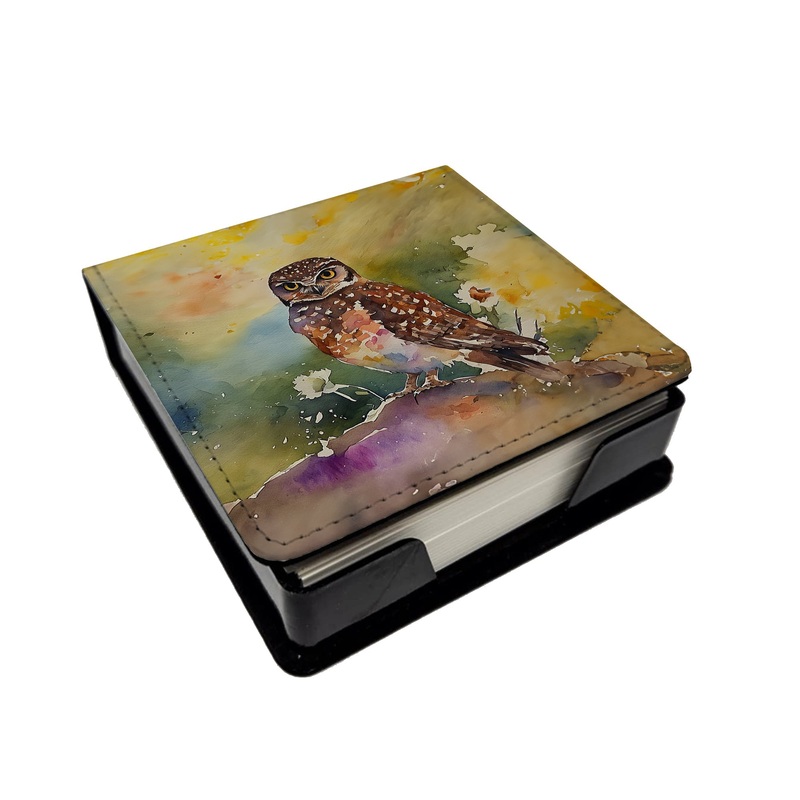 Burrowing Owl PU Leather Note Paper Holder