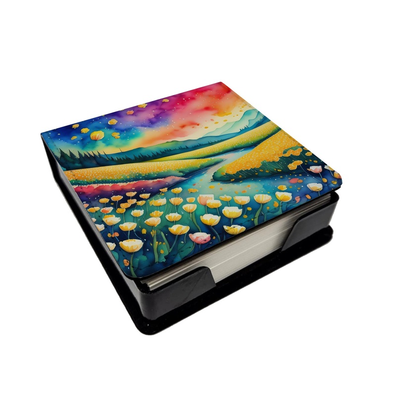 Buttercups in Color PU Leather Note Paper Holder