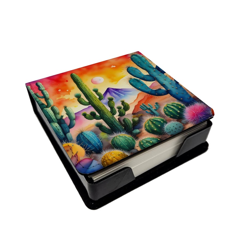 Cactus in Color PU Leather Note Paper Holder