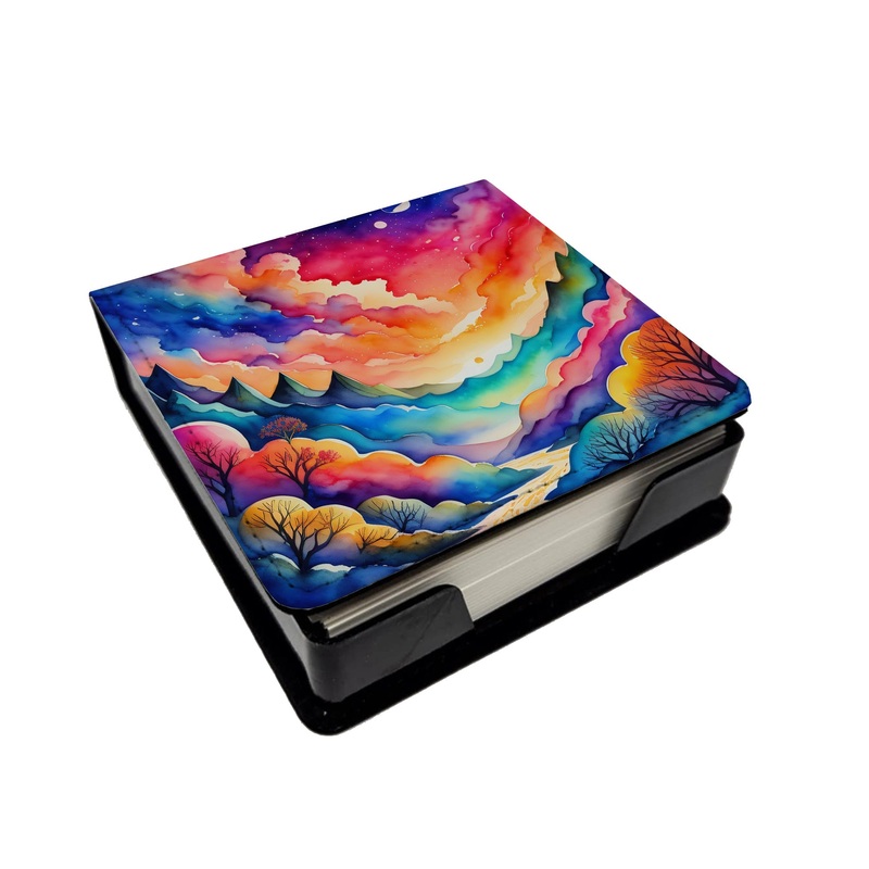 Colorful Amaranths PU Leather Note Paper Holder