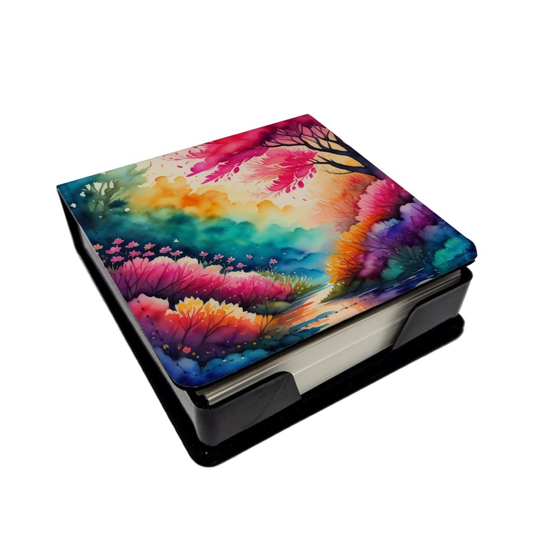 Colorful Azaleas PU Leather Note Paper Holder