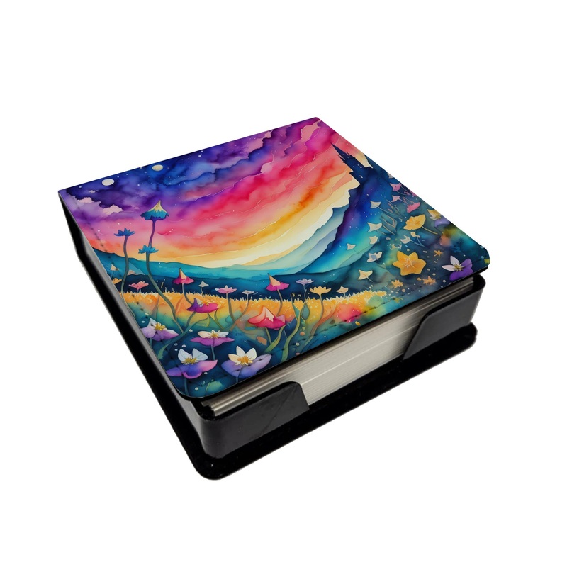 Colorful Campanula PU Leather Note Paper Holder