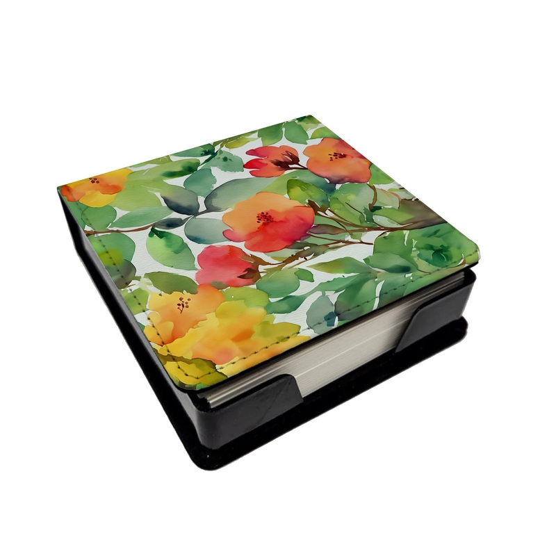 Connecticut Mountain Laurels in Watercolor PU Leather Note Paper Holder