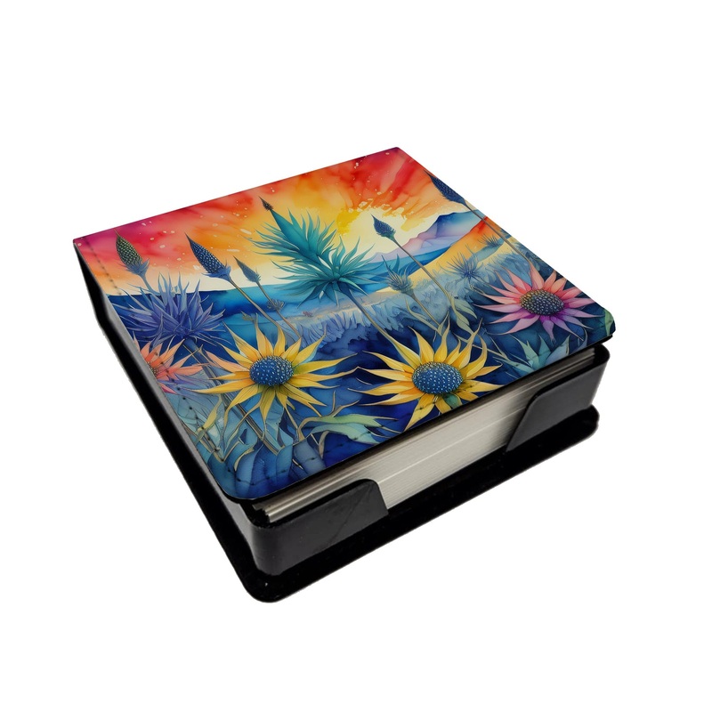 Eryngium in Color PU Leather Note Paper Holder