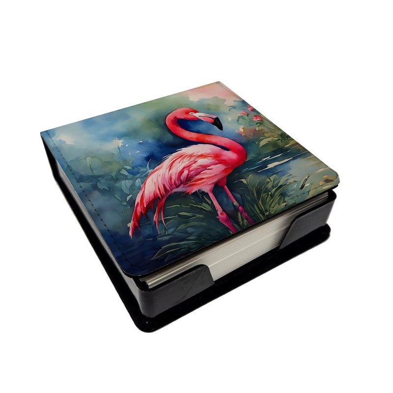 Flamingo PU Leather Note Paper Holder