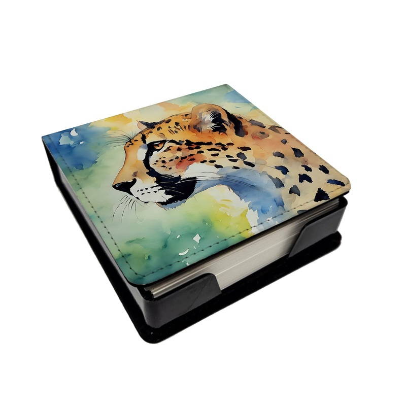 Cheetah PU Leather Note Paper Holder