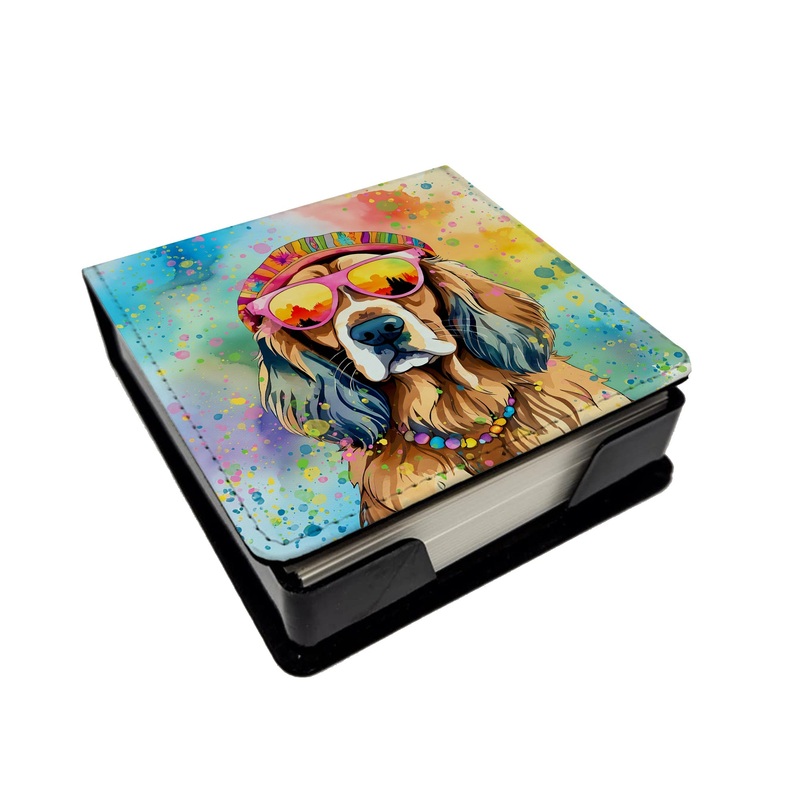 Cocker Spaniel Hippie Dawg PU Leather Note Paper Holder