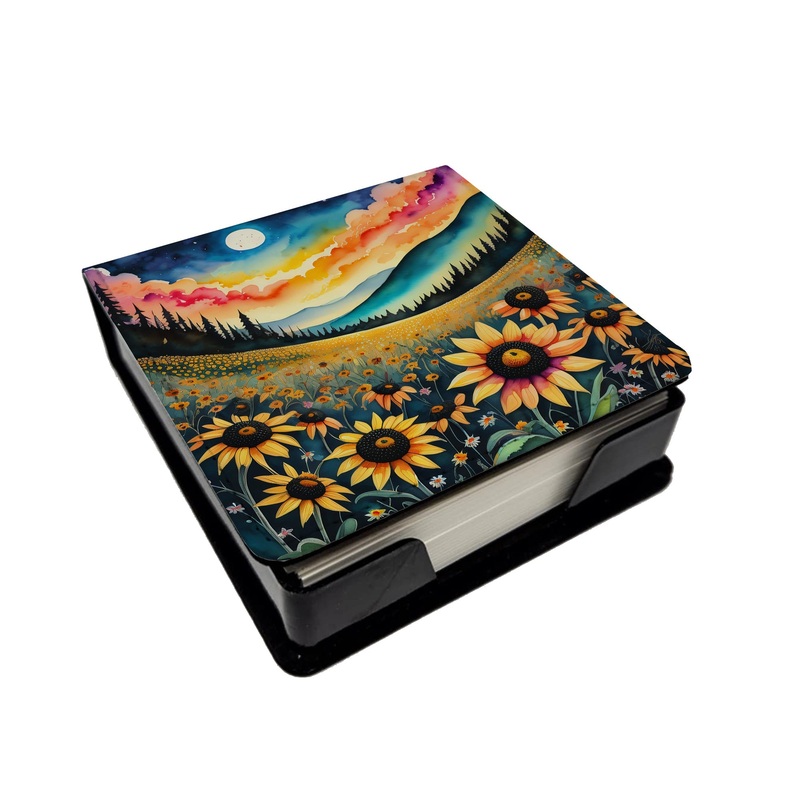 Colorful Black-eyed Susans PU Leather Note Paper Holder