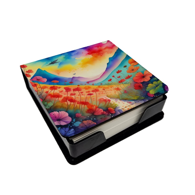 Geraniums in Color PU Leather Note Paper Holder