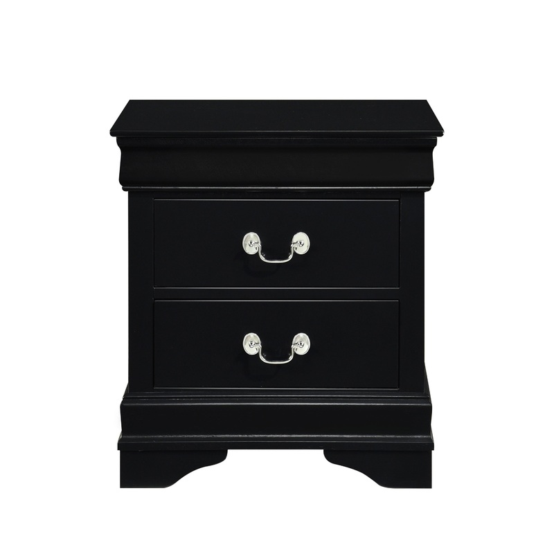 Classic Louis Philippe Style Black Finish 1pc Nightstand of Drawers Traditional Design Bedroom Furniture
