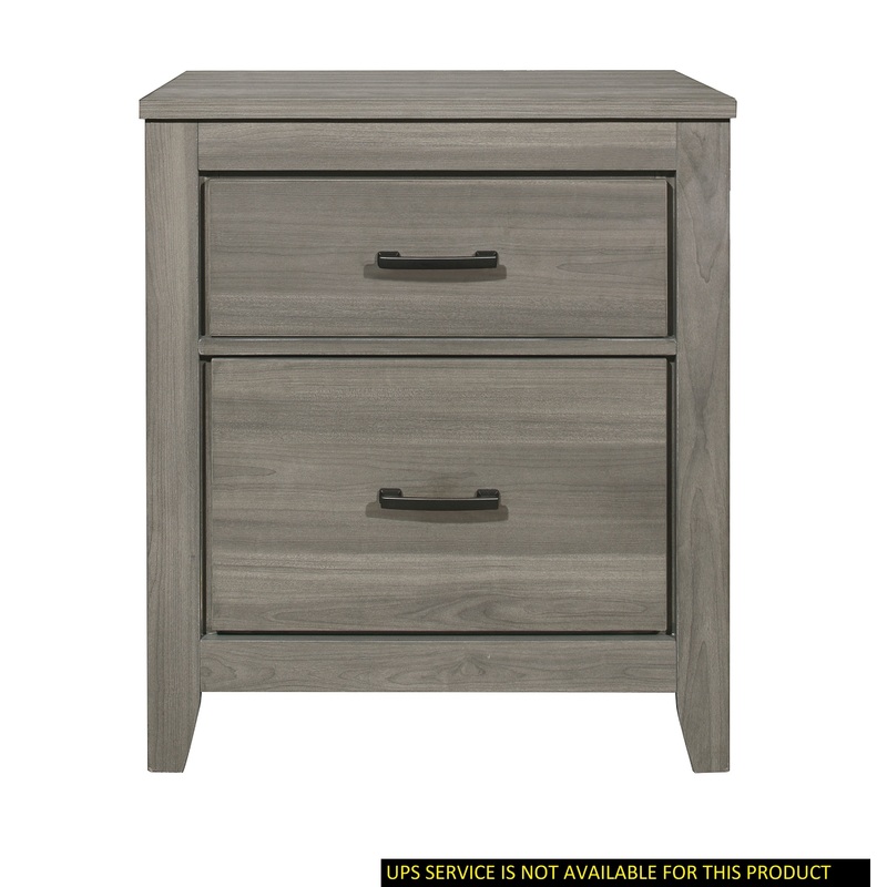 Dark Gray Finish Transitional Look 1pc Nightstand Industrial Rustic Modern Style Bedroom Furniture
