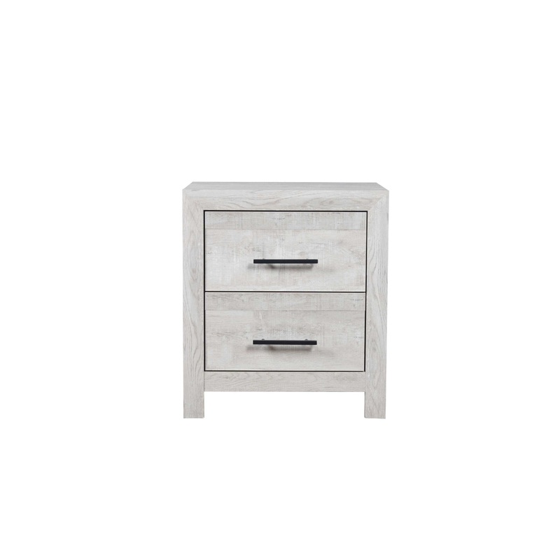 Denver Modern Style 2-Drawer Nightstand Made with Wood in Gray