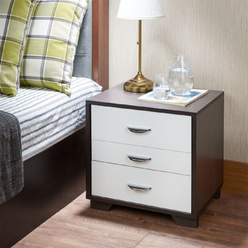 Eloy Night Table in White & Espresso