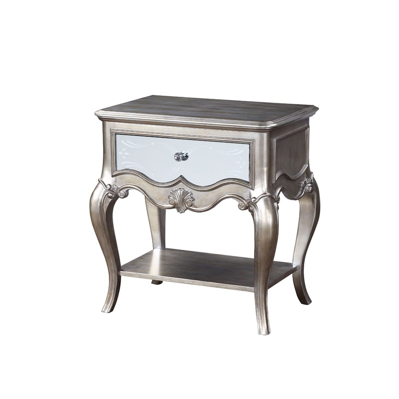 Esteban Nightstand (1 Drw) in Antique Champagne