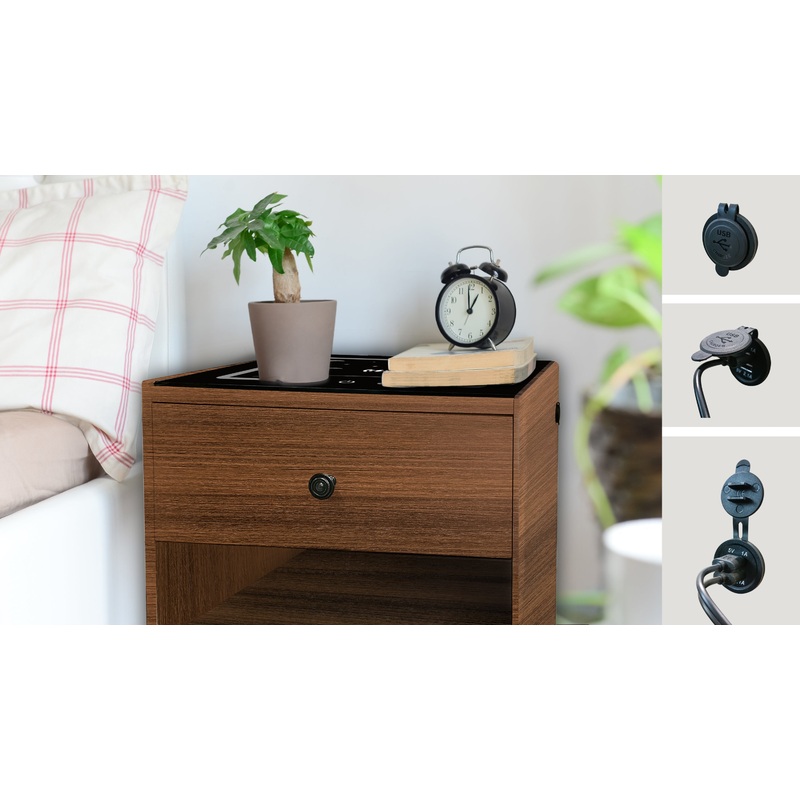 NIGHTSTAND WITH WIRELESS CHARGING STATION