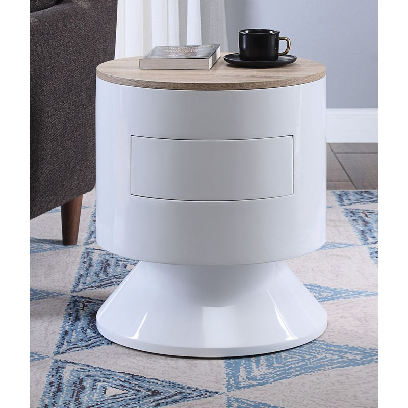 Otith Night Table, White High Gloss