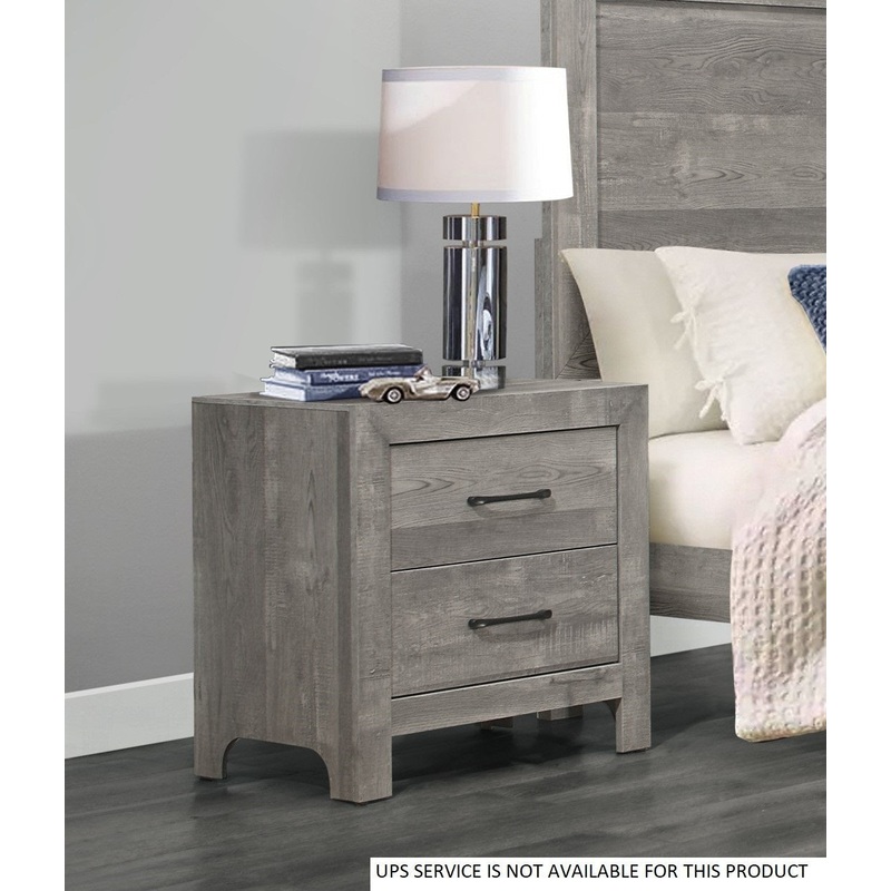 Rustic Style Gray Finish 1pc Nightstand of 2x Drawers Transitional Design Bedroom Furniture