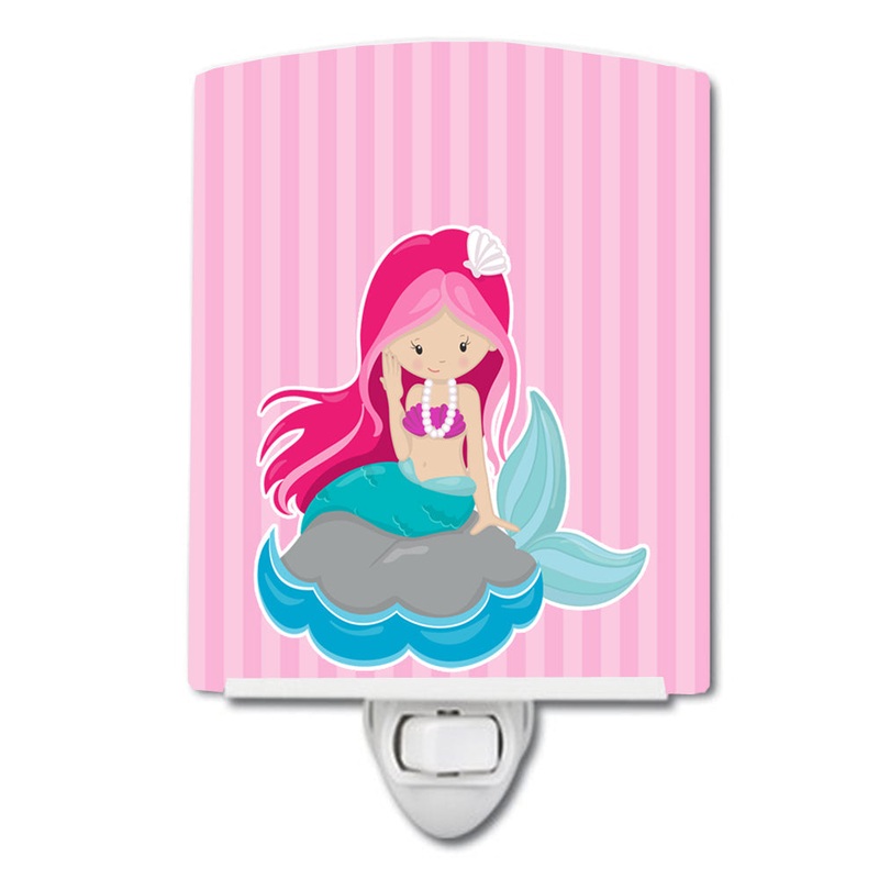 Beach Mermaid Pink Hair #3 Ceramic Night Light BB8832CNL