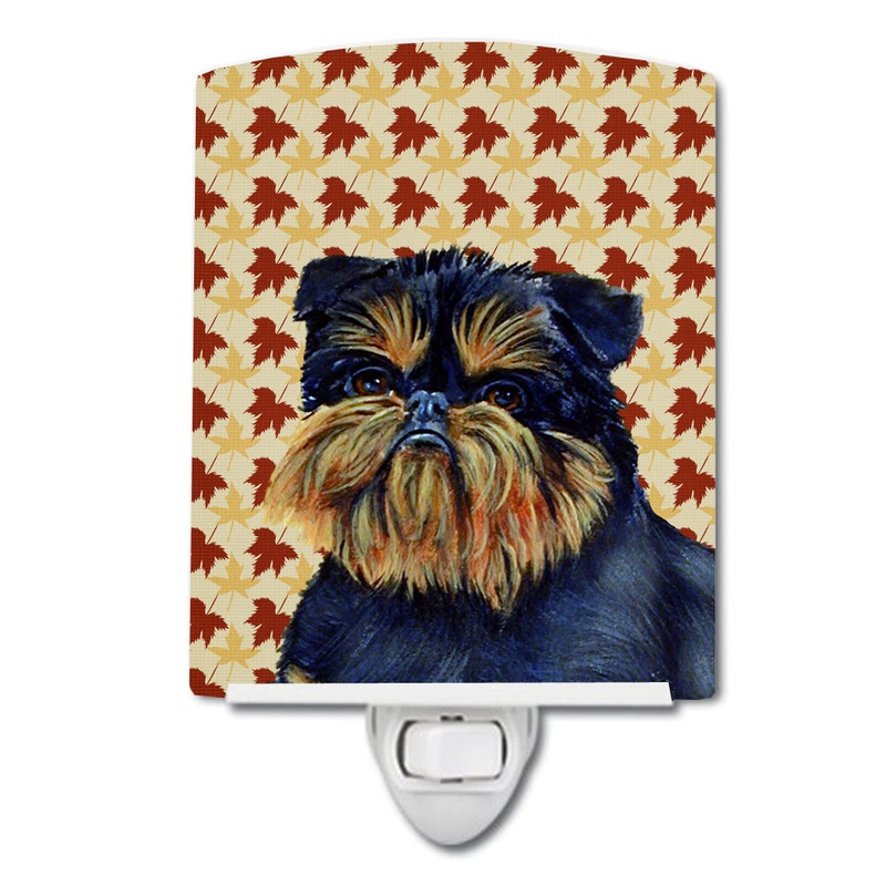 Brussels Griffon Fall Leaves Portrait Ceramic Night Light LH9118CNL