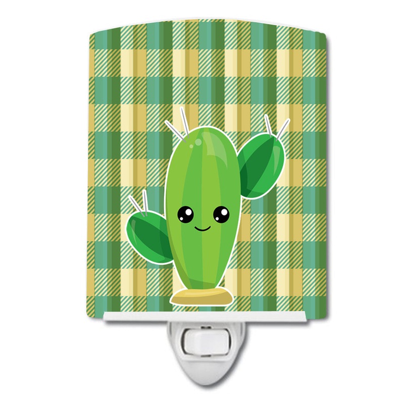 Cactus Plaid Ceramic Night Light BB6852CNL