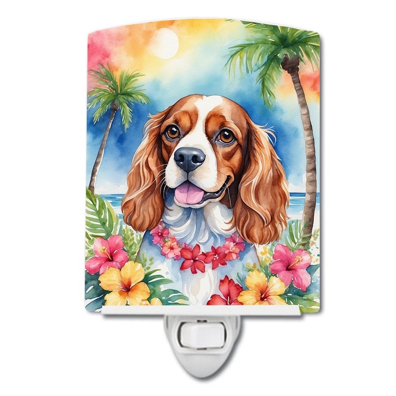 Cavalier Spaniel Luau Ceramic Night Light