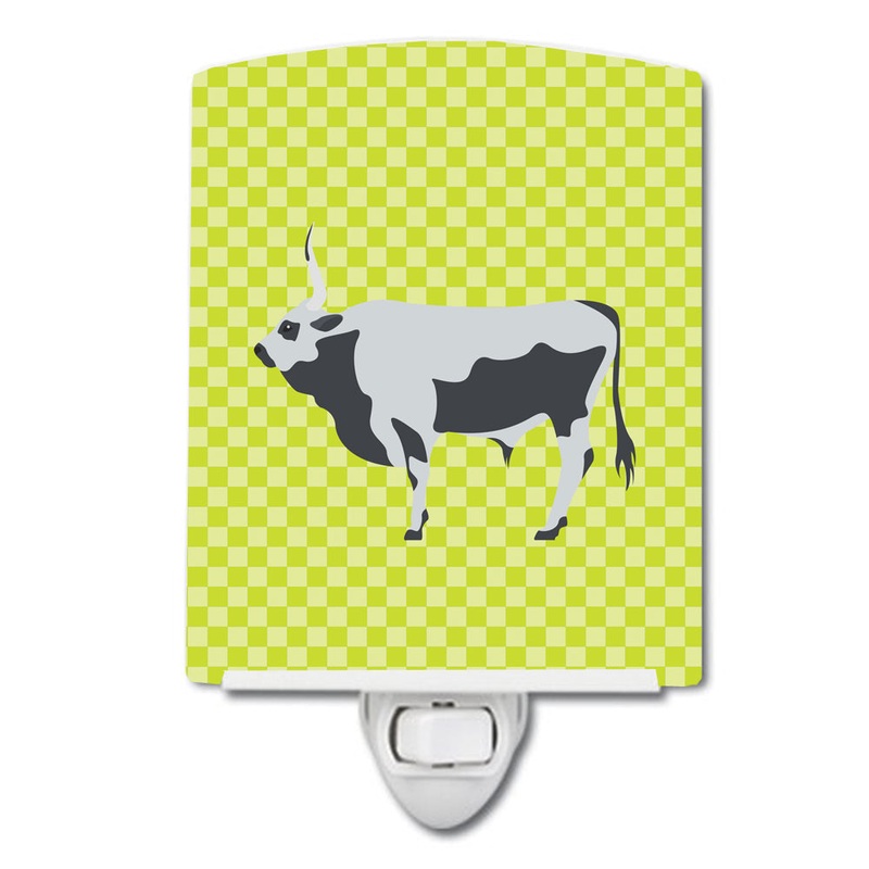 Hungarian Grey Steppe Cow Green Ceramic Night Light BB7650CNL