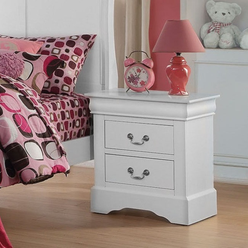 Louis Philippe III Nightstand in White
