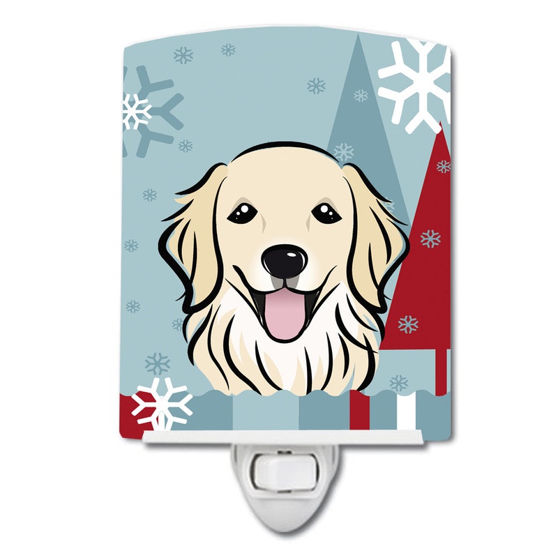 Winter Holiday Golden Retriever Ceramic Night Light BB1701CNL