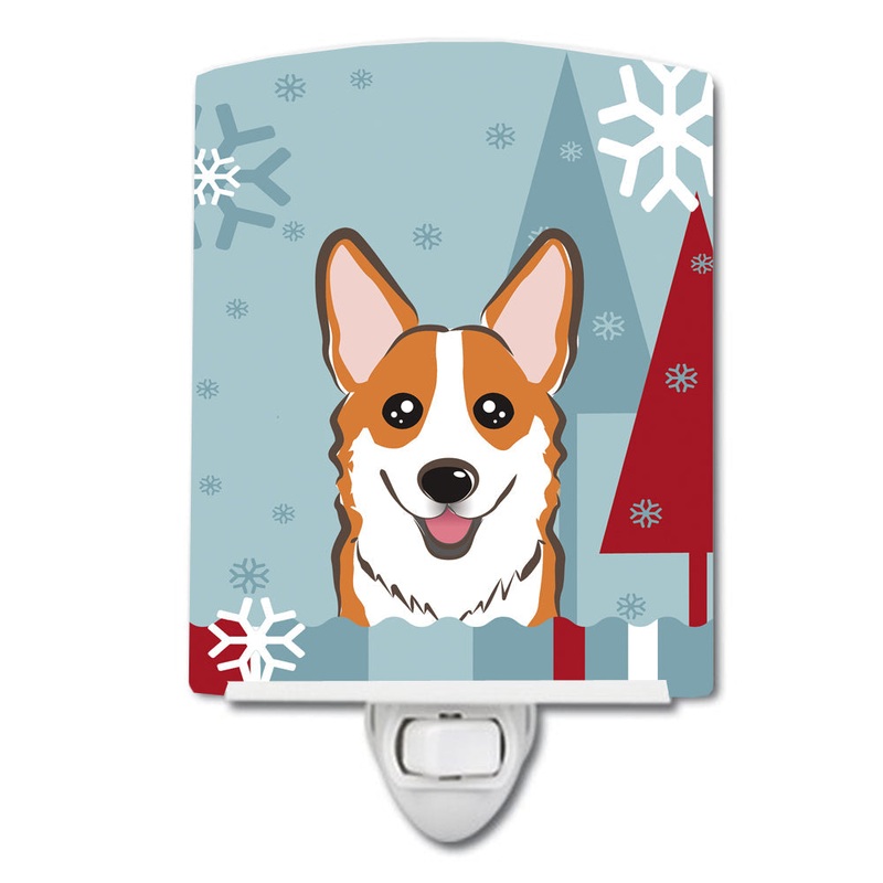 Winter Holiday Red Corgi Ceramic Night Light BB1750CNL