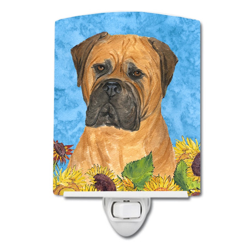 Bullmastiff in Summer Flowers Ceramic Night Light SS4150CNL