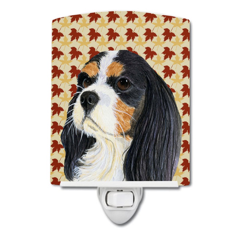 Cavalier Spaniel Fall Leaves Portrait Ceramic Night Light LH9099CNL