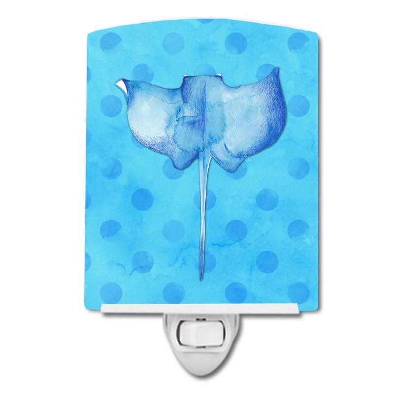 Sting Ray Blue Polkadot Ceramic Night Light BB8236CNL