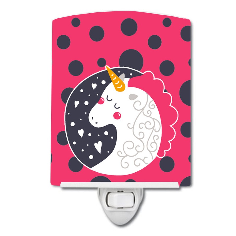 Unicorn Pink Polkadots Ceramic Night Light BB7136CNL